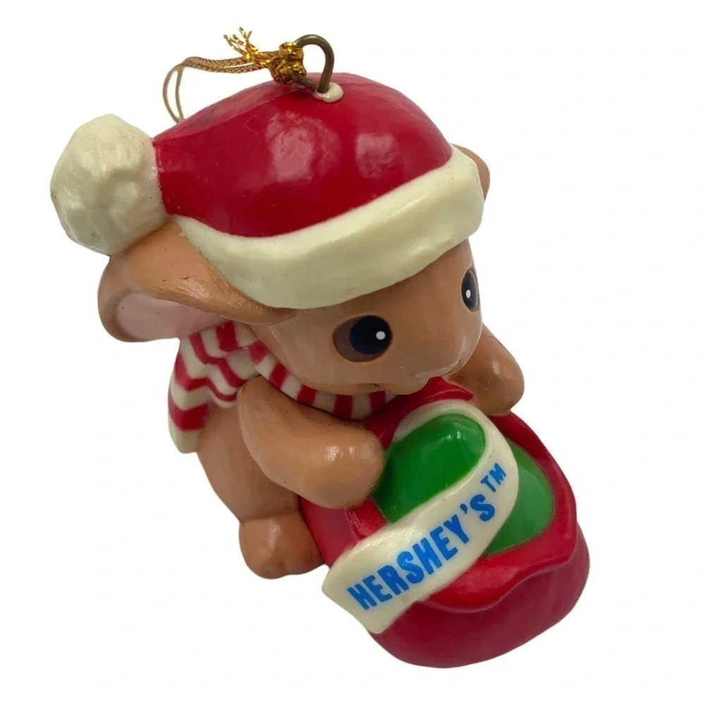 Hershey's Kiss Christmas Ornament Santa Bunny 1990